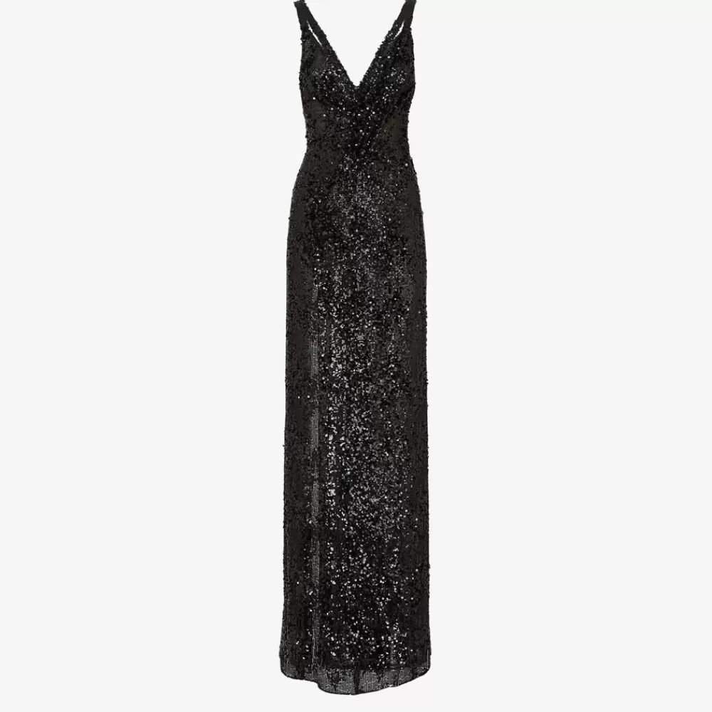 Abiti E Tute>Fendi Abito In Chiffon E Paillette Nero