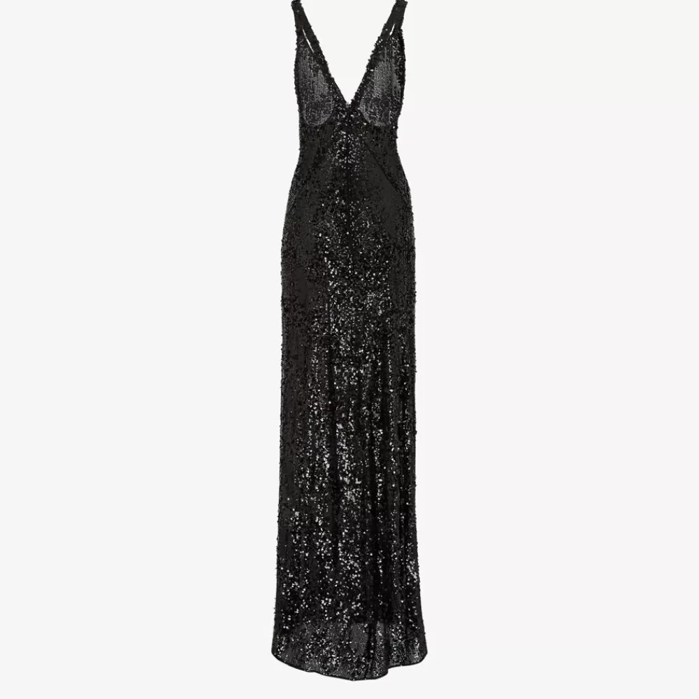 Abiti E Tute>Fendi Abito In Chiffon E Paillette Nero