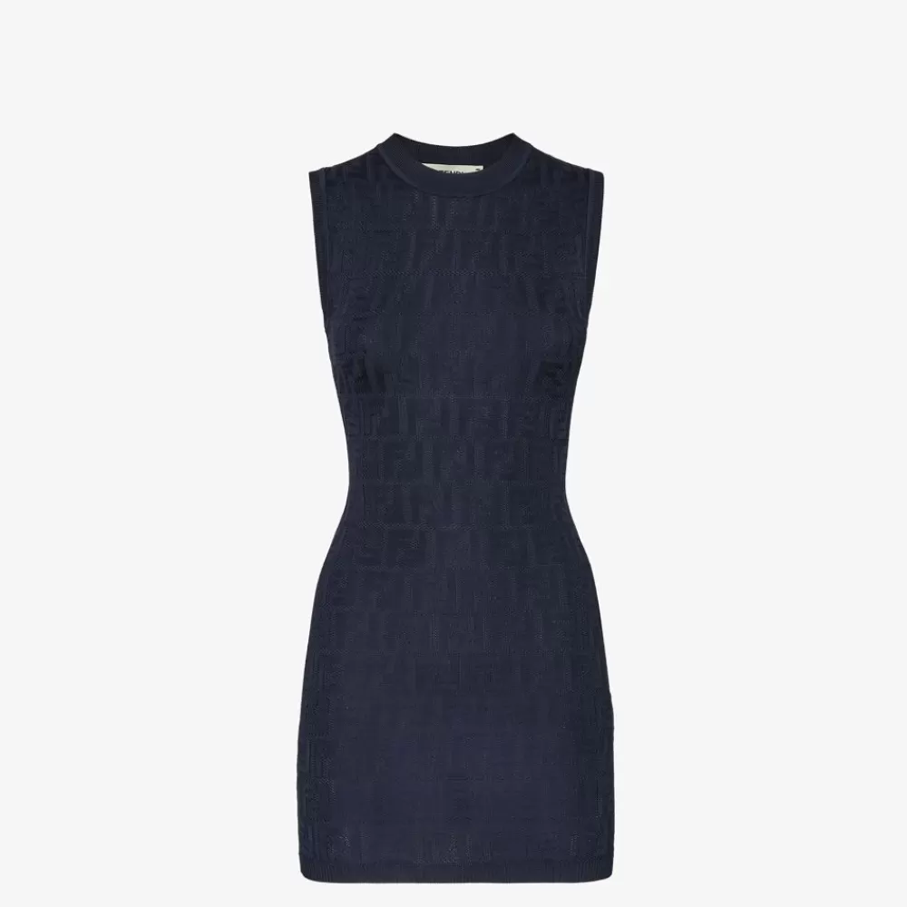 Maglieria>Fendi Abito In Maglia Blu