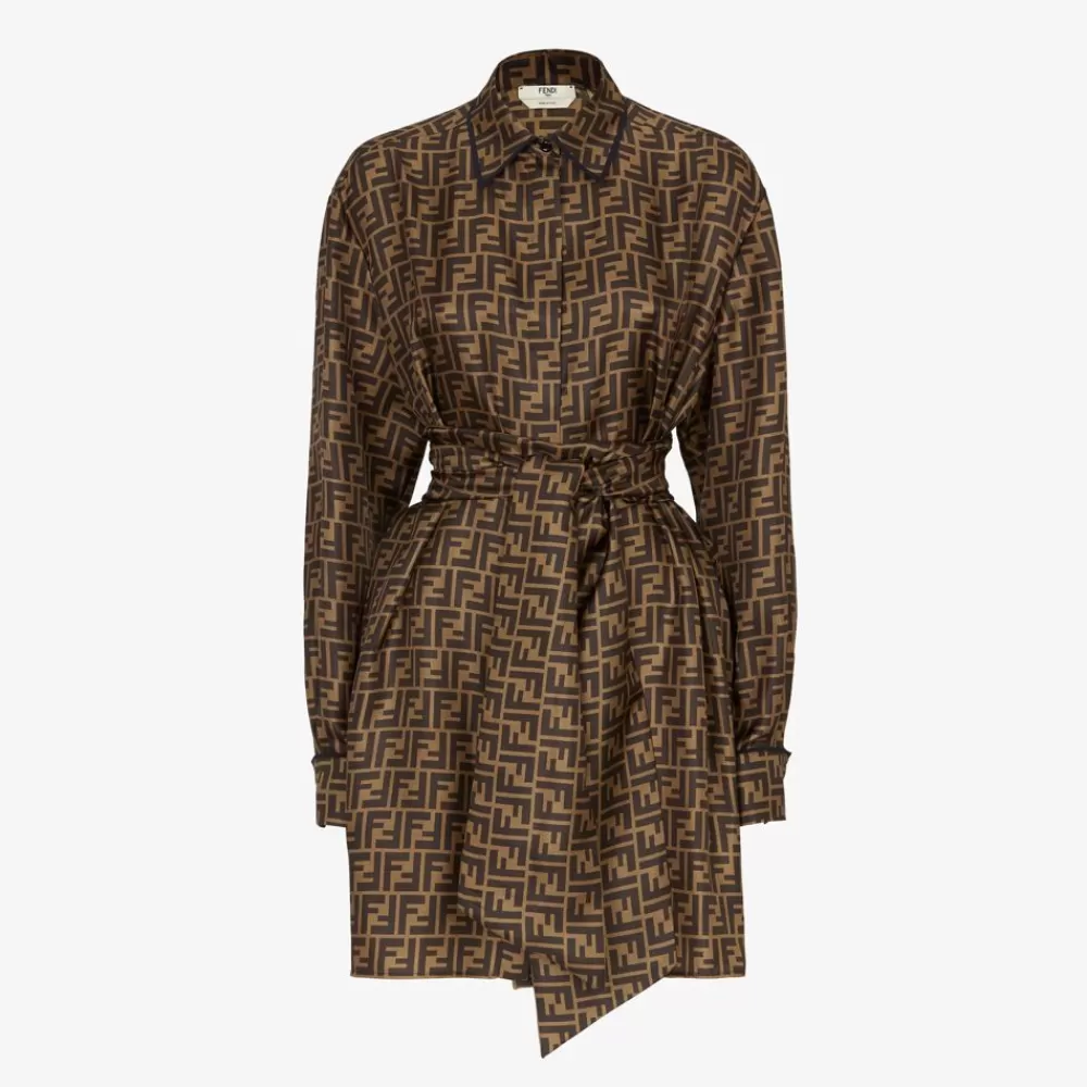 Abiti E Tute>Fendi Abito In Twill Marrone