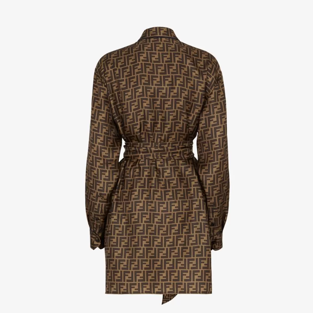 Abiti E Tute>Fendi Abito In Twill Marrone