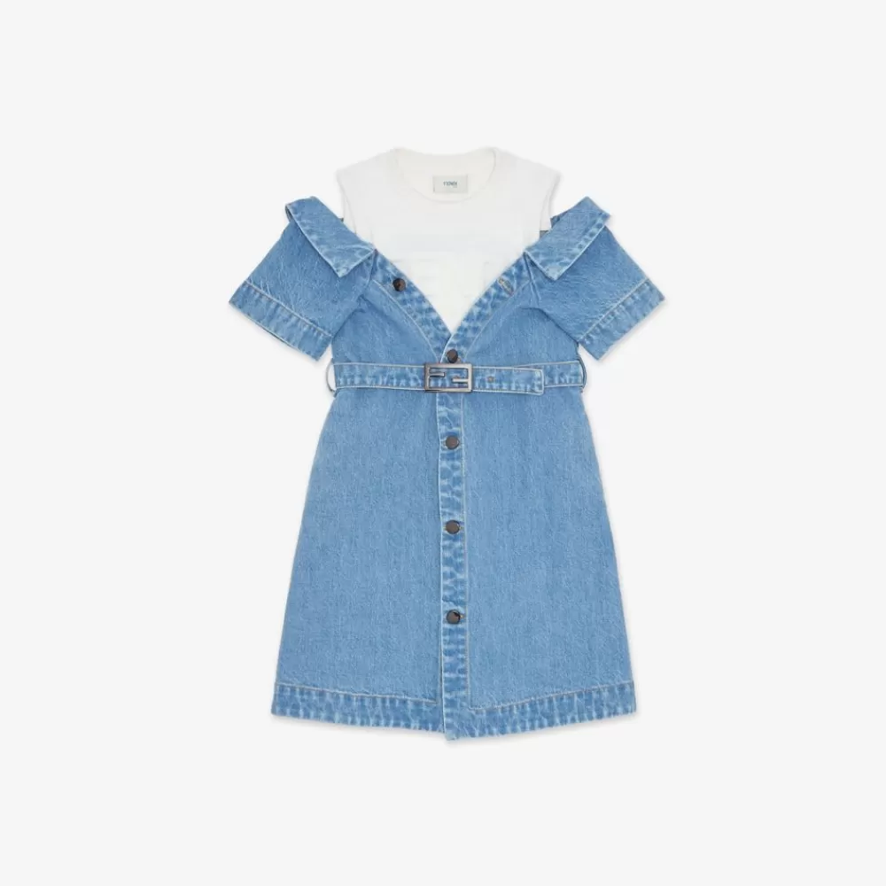 Abbigliamento>Fendi Abito Junior In Felpa E Denim