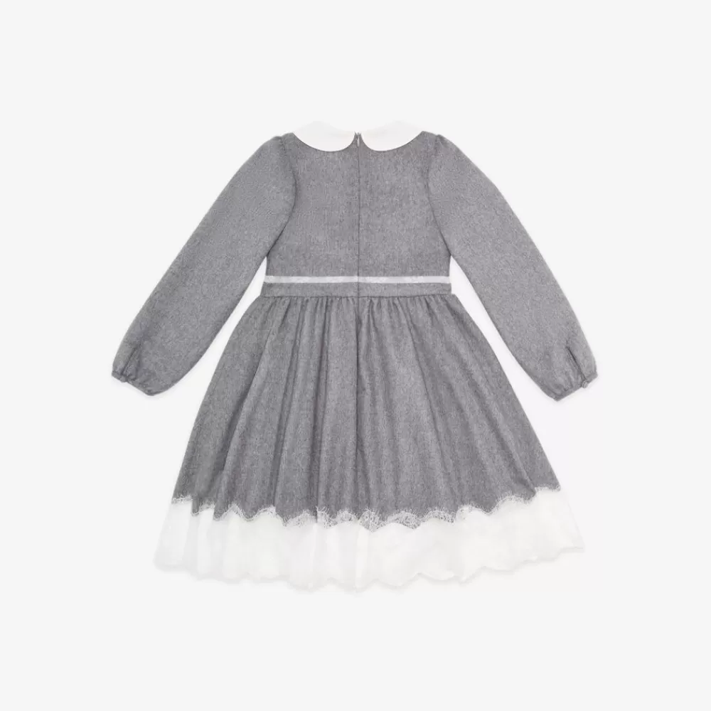 Abbigliamento>Fendi Abito Junior In Flanella E Pizzo