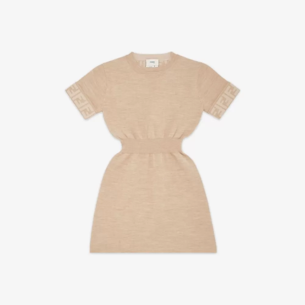 Abbigliamento>Fendi Abito Junior In Maglia Beige