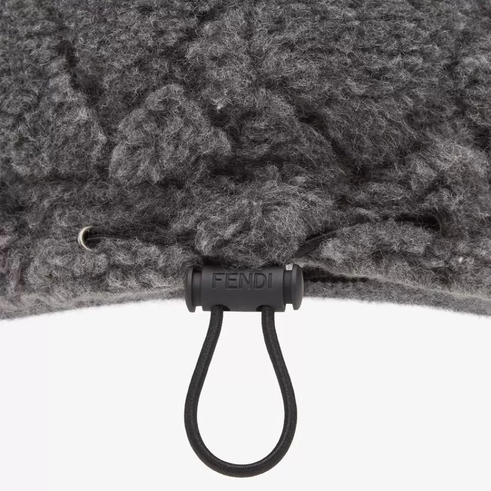 Cappelli E Guanti>Fendi Baseball Cap In Lana Grigio Scuro