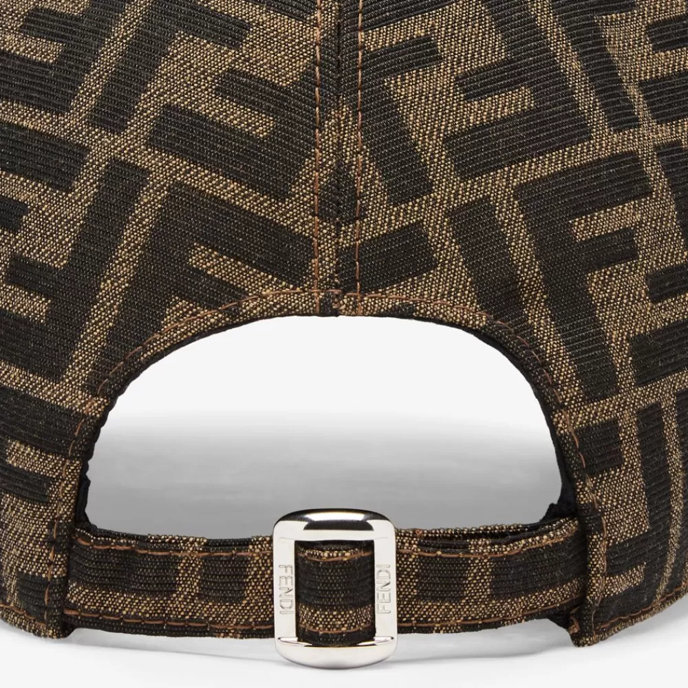 Cappelli E Guanti>Fendi Baseball Cap In Tessuto Marrone