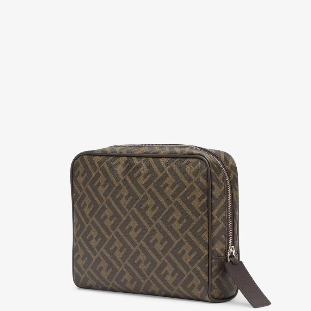 Viaggi E Lifestyle>Fendi Beauty Case In Tessuto Marrone