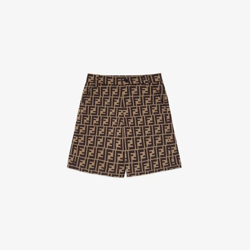 Abbigliamento>Fendi Bermuda In Punto Milano Tabacco