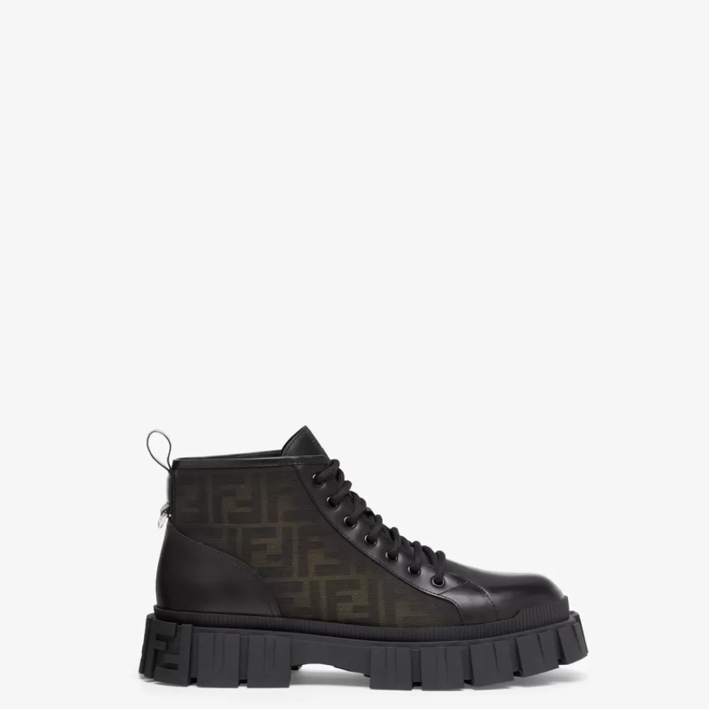 Stivaletti E Scarpe Allacciate>Fendi Biker In Pelle Nera