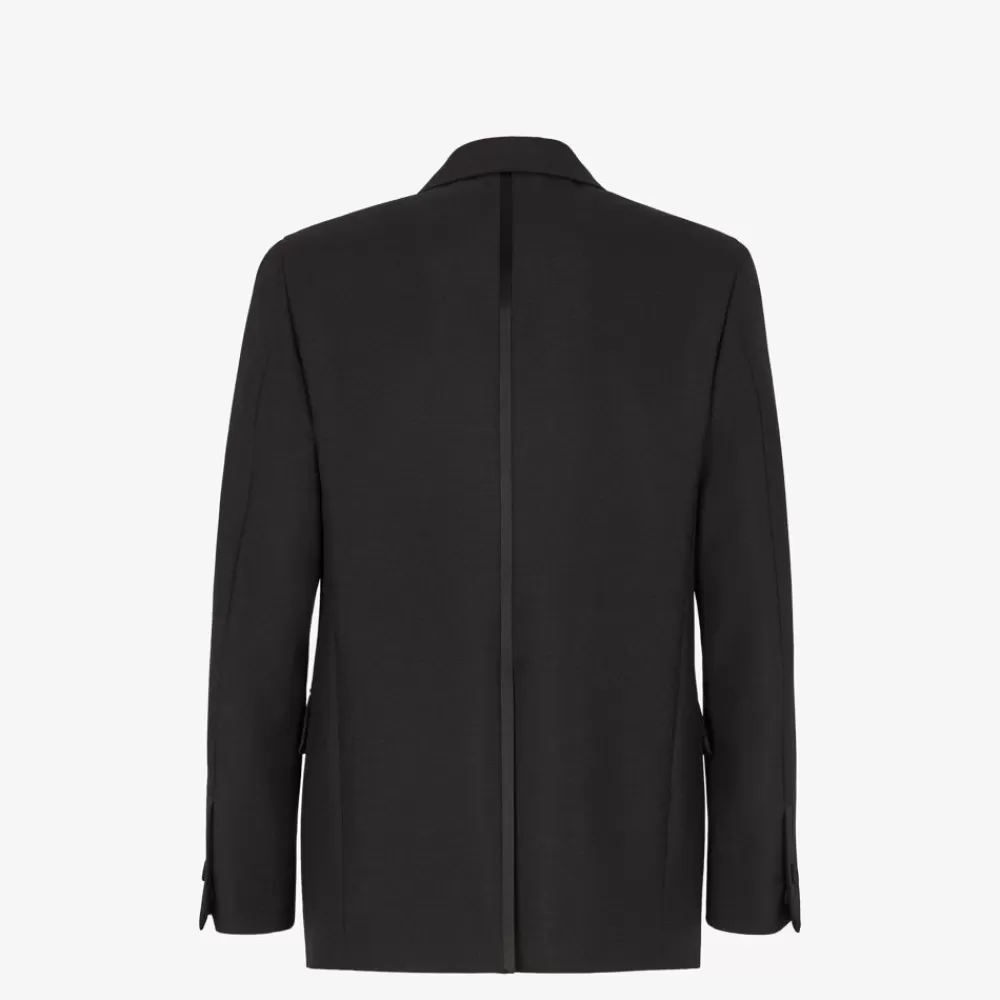 Giacche E Abiti>Fendi Blazer In Lana Nera