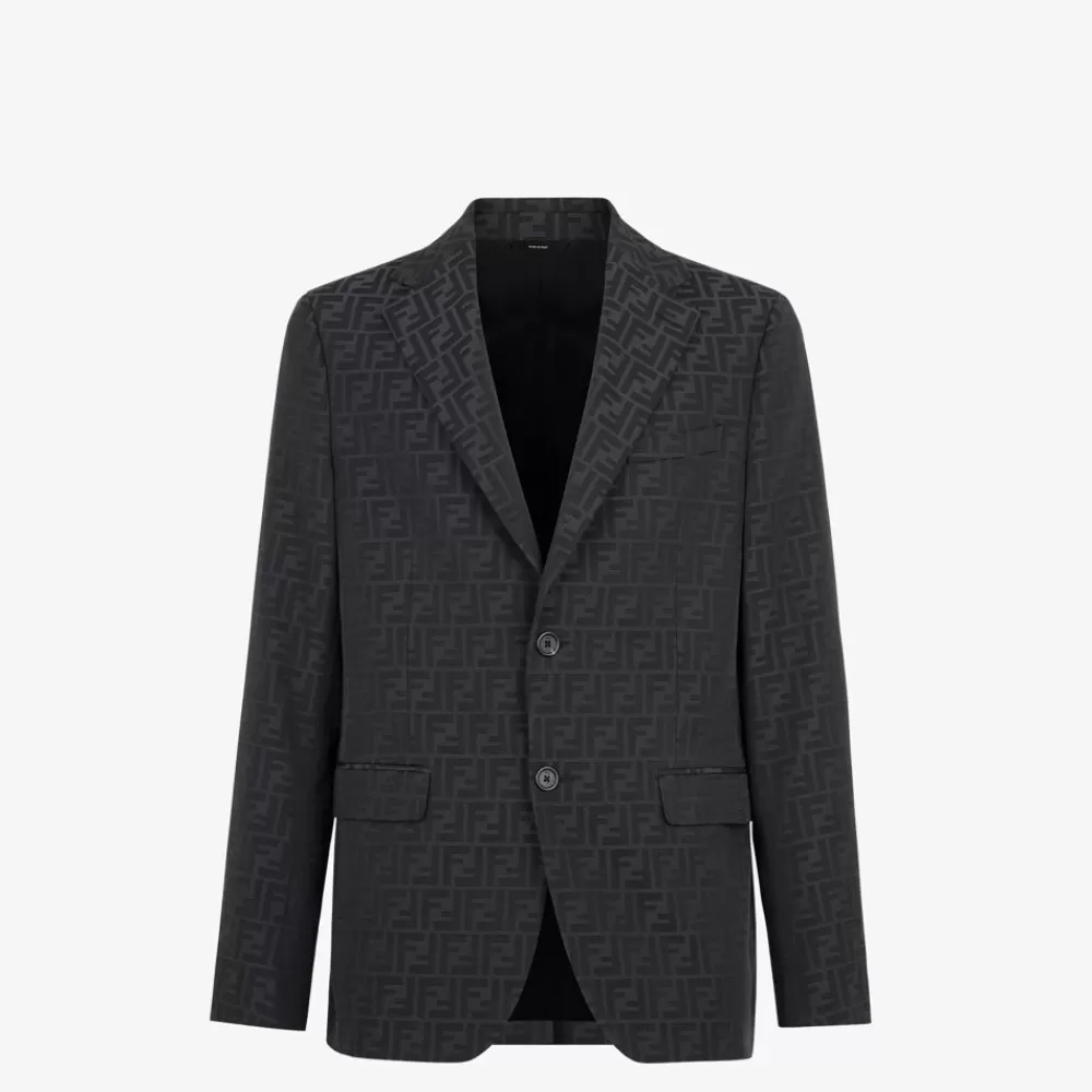 Giacche E Abiti>Fendi Blazer In Tessuto Nero