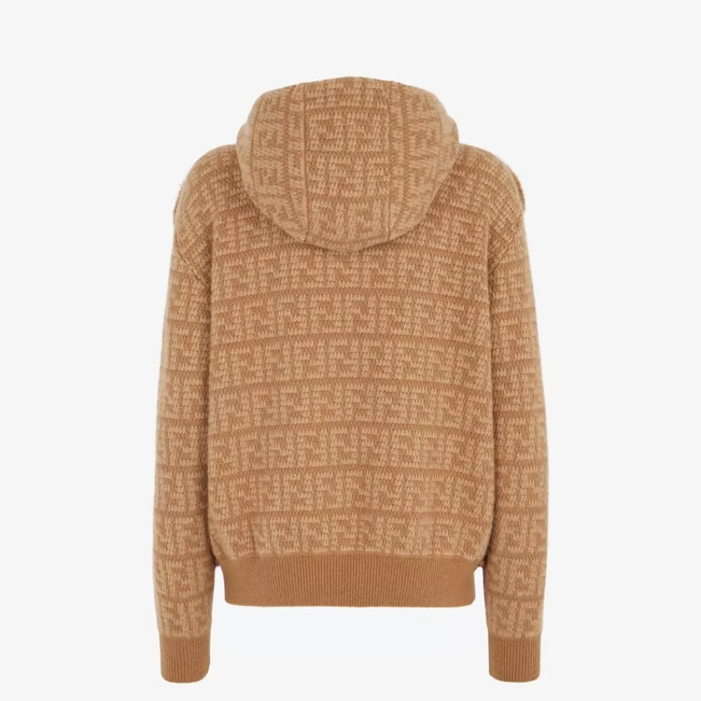Cappotti E Capispalla>Fendi Blouson In Visone E Cashmere Marrone