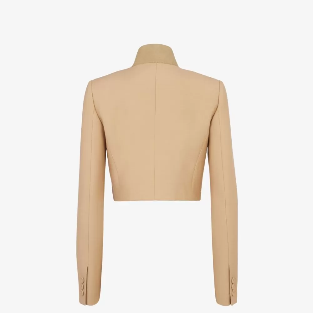 Completi>Fendi Bolero In Lana E Seta Beige
