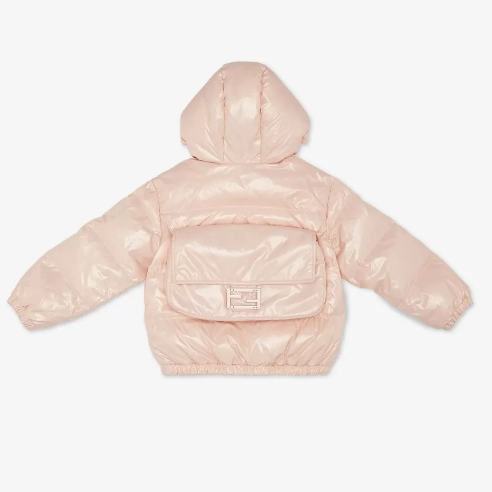 Abbigliamento>Fendi Bomber Imbottito Baguette In Nylon Rosa