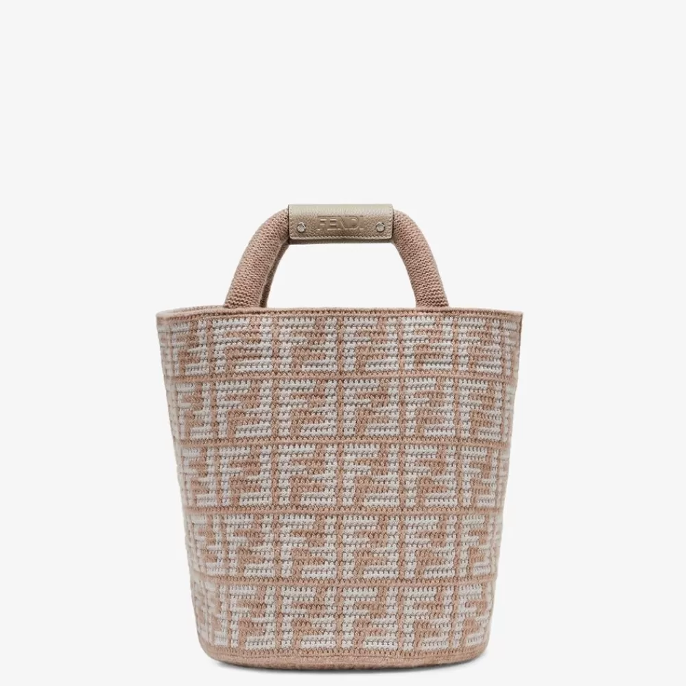 Borse Shopping>Fendi Borsa In Cashmere Ff Beige