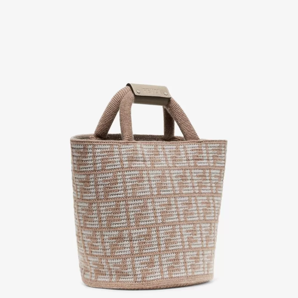 Borse Shopping>Fendi Borsa In Cashmere Ff Beige