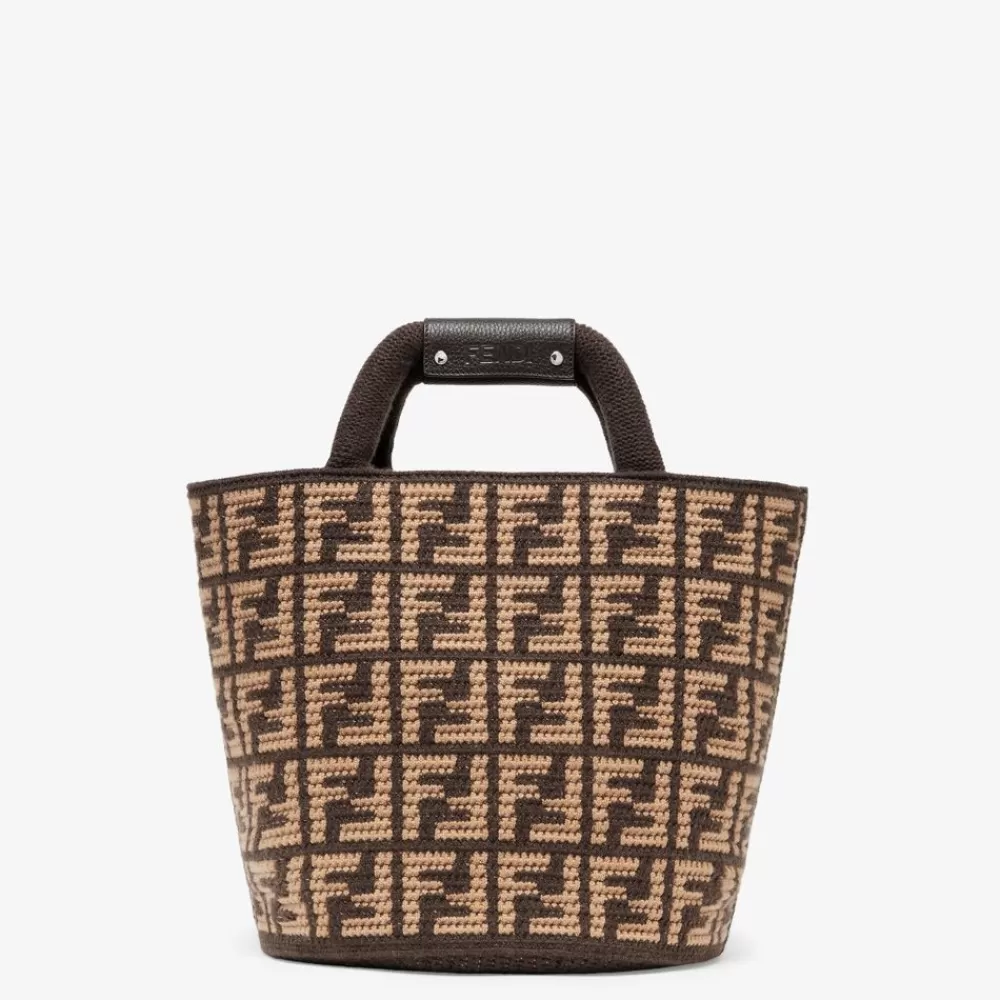 Borse Shopping>Fendi Borsa In Cashmere Ff Marrone