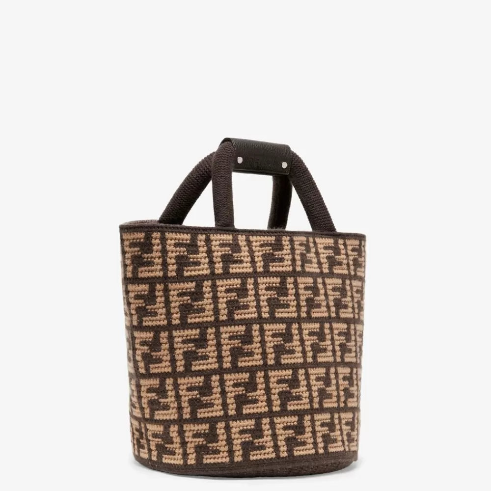 Borse Shopping>Fendi Borsa In Cashmere Ff Marrone