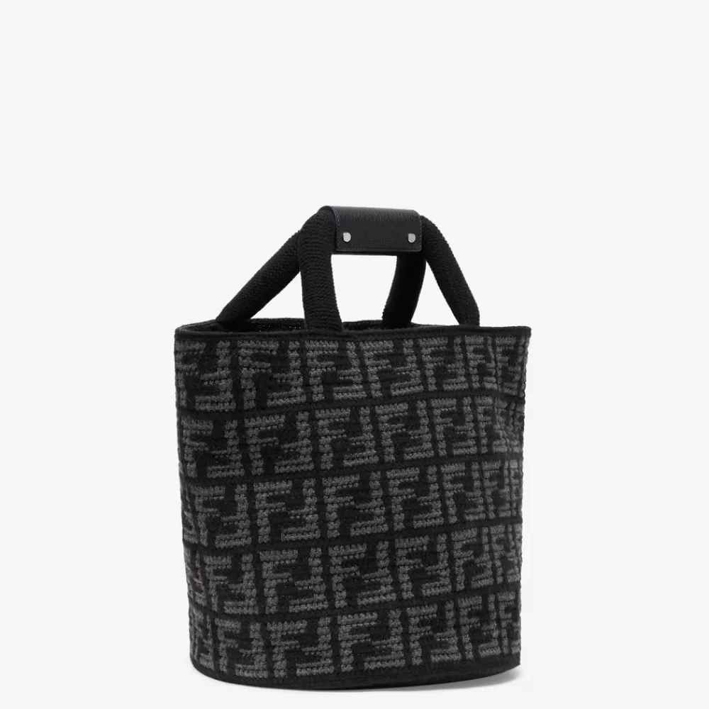 Borse Shopping>Fendi Borsa In Cashmere Ff Nero
