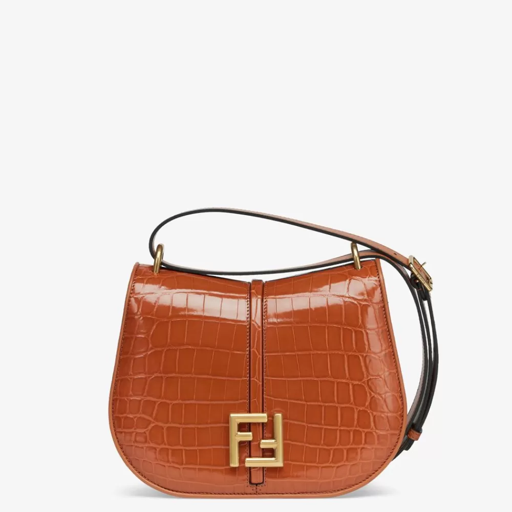 Pelli Pregiate>Fendi Borsa In Coccodrillo Marrone