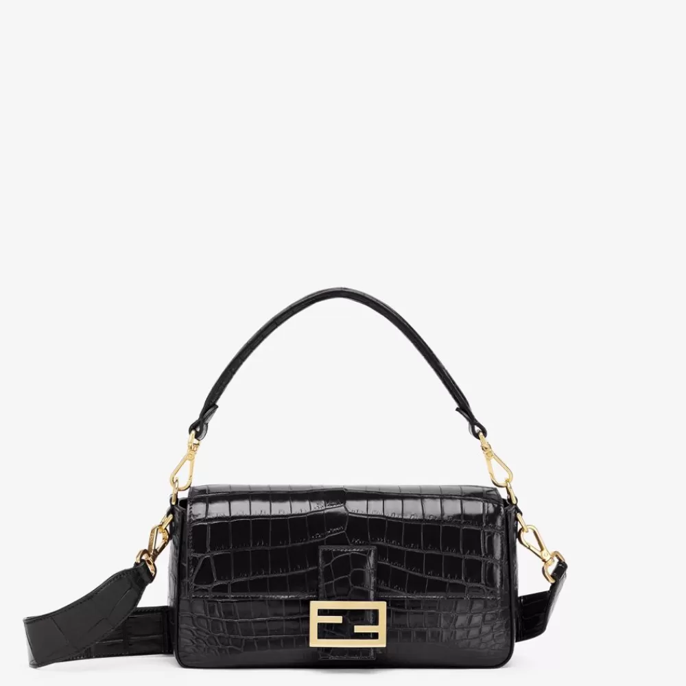 Pelli Pregiate>Fendi Borsa In Coccodrillo Nero