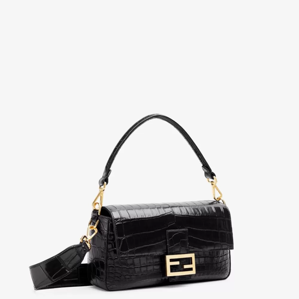 Pelli Pregiate>Fendi Borsa In Coccodrillo Nero