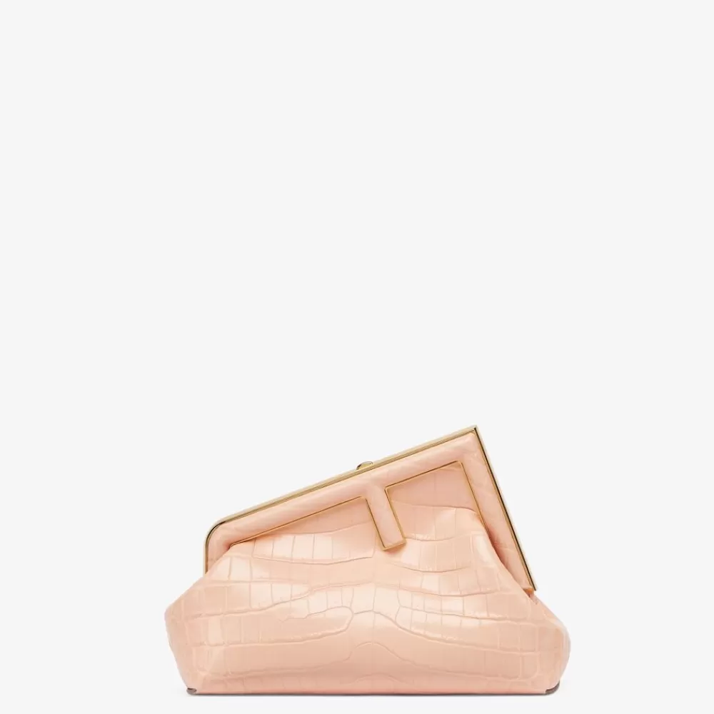 Pelli Pregiate>Fendi Borsa In Coccodrillo Rosa