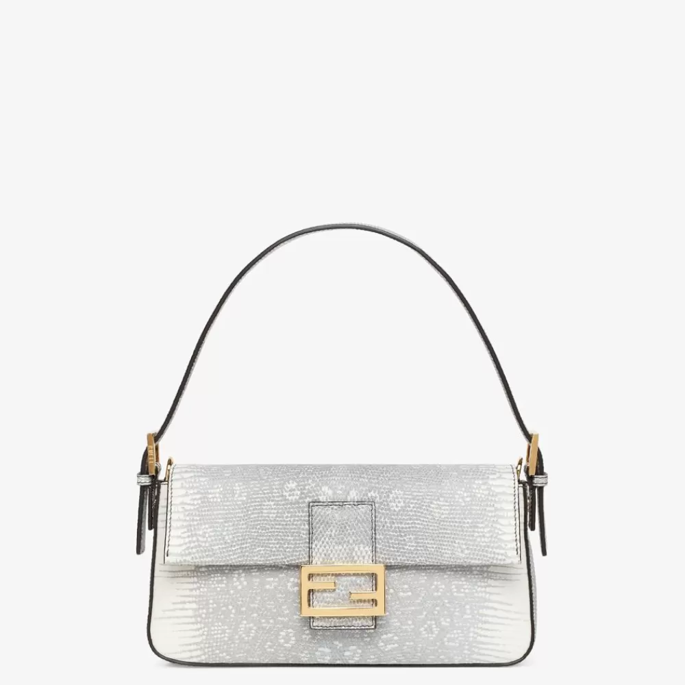 Pelli Pregiate>Fendi Borsa In Lizard Bianca