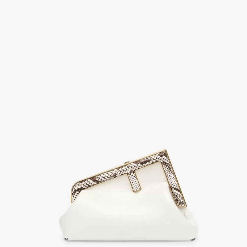 Pelli Pregiate>Fendi Borsa In Pelle Bianca Ed Esotico