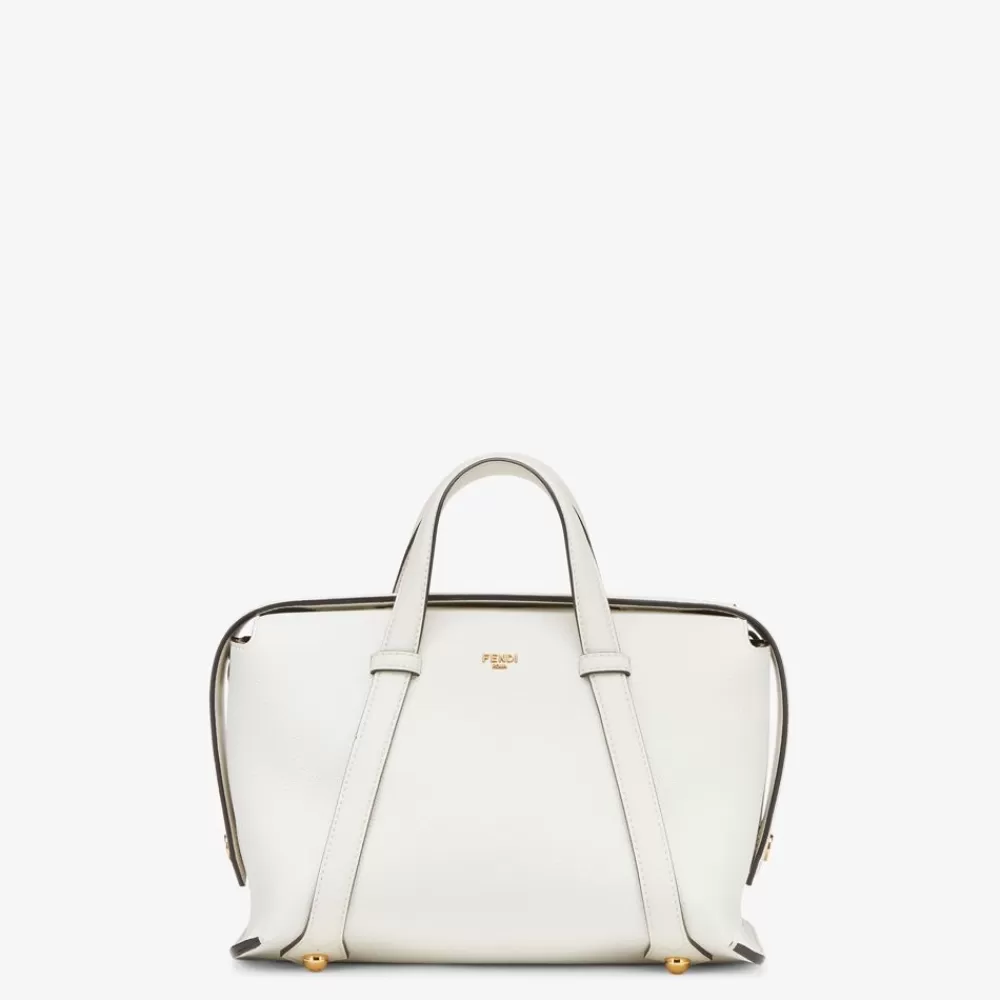 Bauletti>Fendi Borsa In Pelle Bianco Ghiaccio
