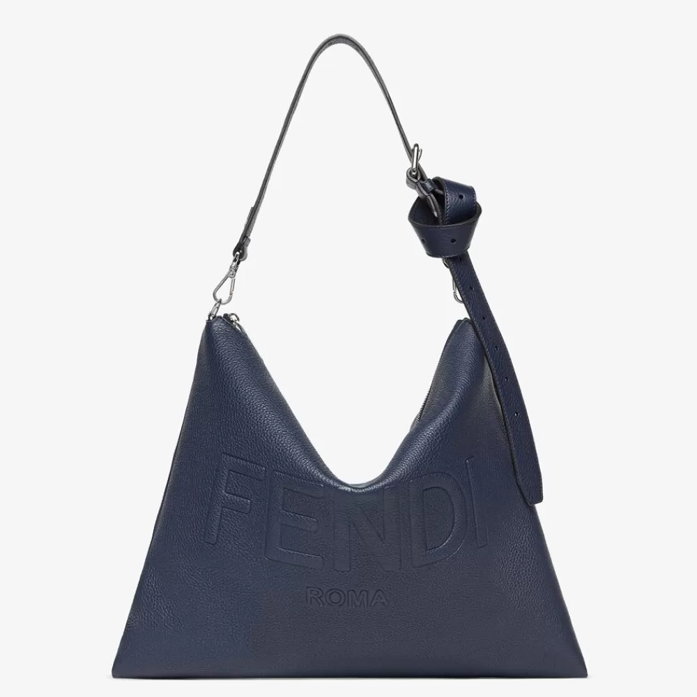 Borse Shopping>Fendi Borsa In Pelle Blu Scuro