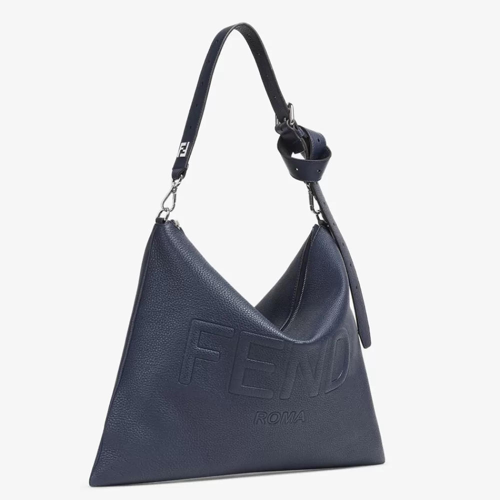 Borse A Tracolla>Fendi Borsa In Pelle Blu Scuro