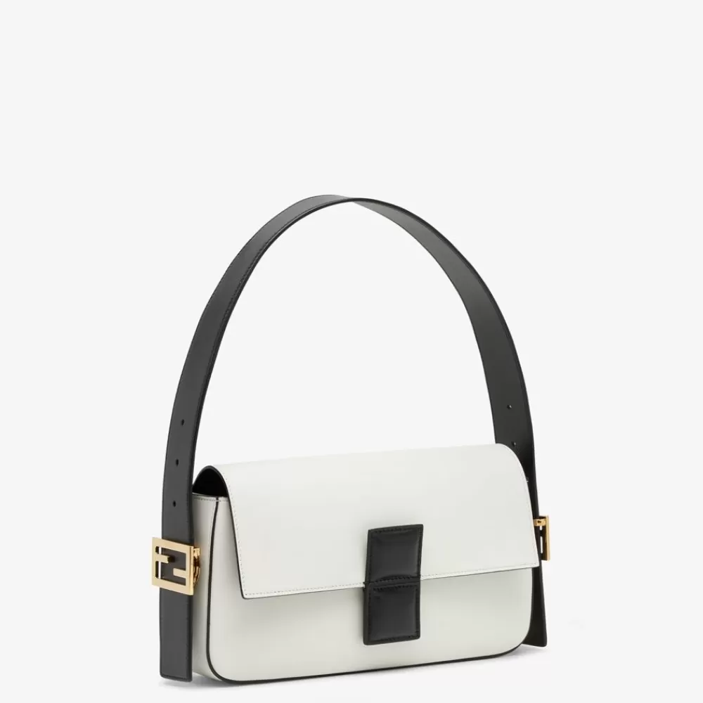 Borse A Spalla E Tracolle>Fendi Borsa In Pelle Colorblock Bianca E Nero