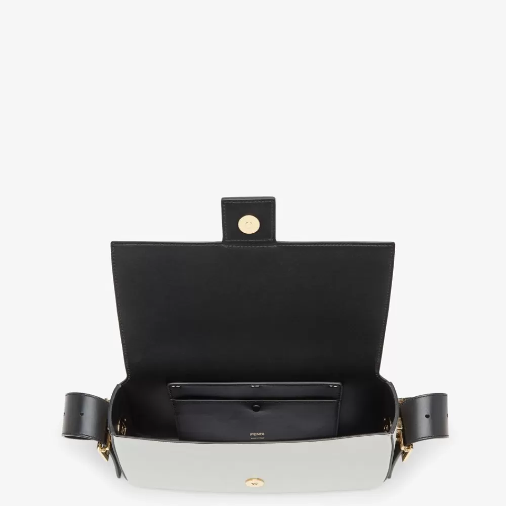 Borse A Spalla E Tracolle>Fendi Borsa In Pelle Colorblock Bianca E Nero