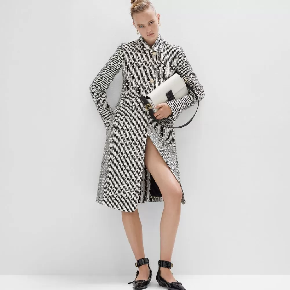 Borse A Spalla E Tracolle>Fendi Borsa In Pelle Colorblock Bianca E Nero
