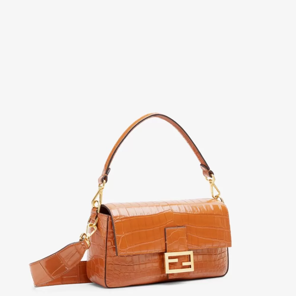 Borse A Spalla E Tracolle>Fendi Borsa In Pelle Di Coccodrillo Marrone