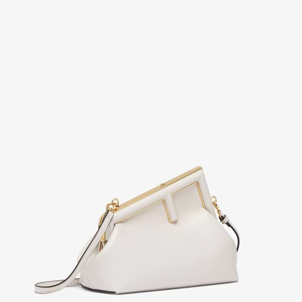 Clutch E Pochette>Fendi Borsa In Pelle Grigio Chiaro