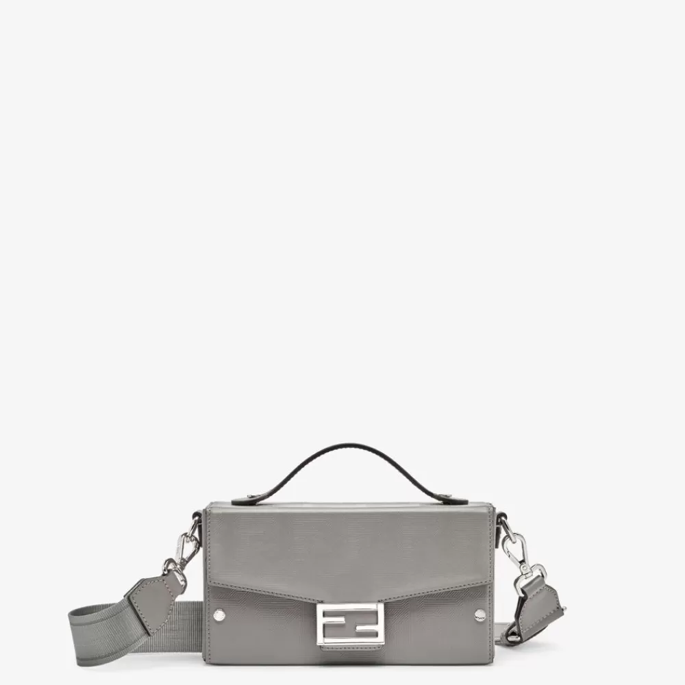 Borse A Tracolla>Fendi Borsa In Pelle Grigio Tortora