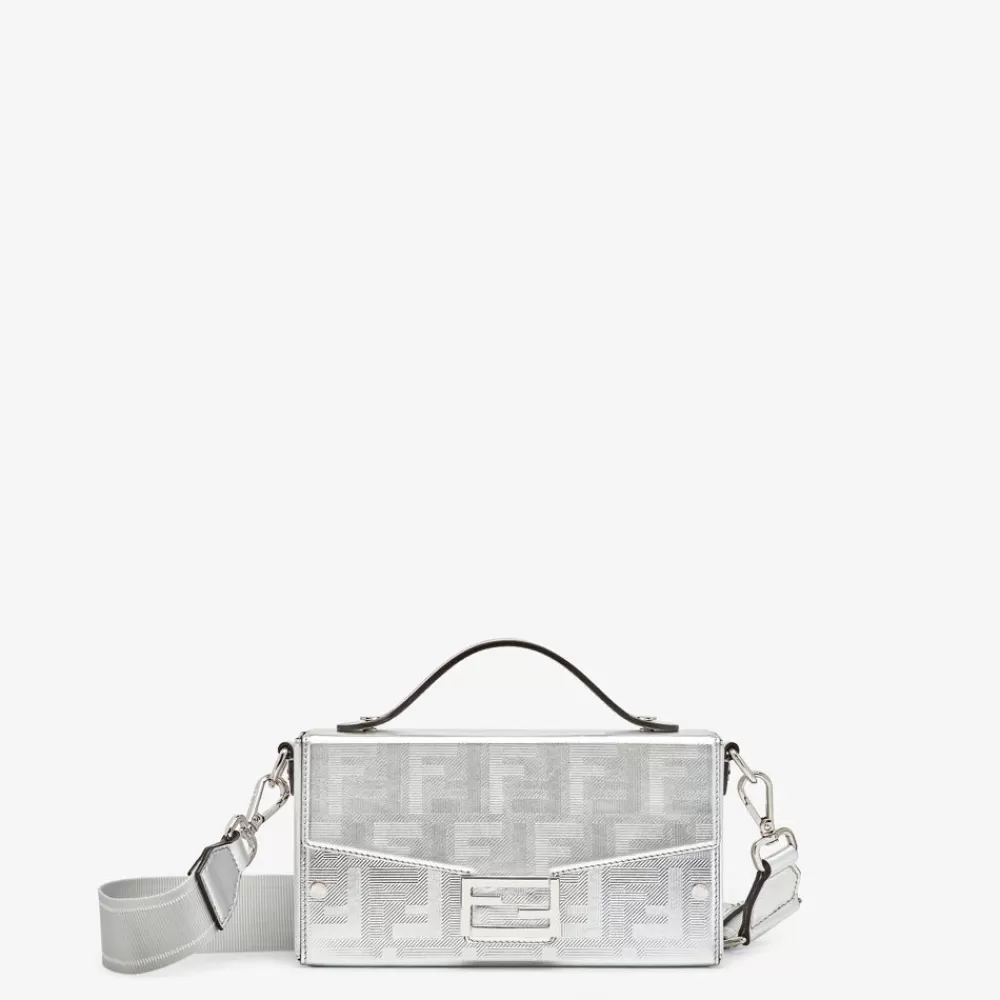 Borse A Tracolla>Fendi Borsa In Pelle Laminata Argento