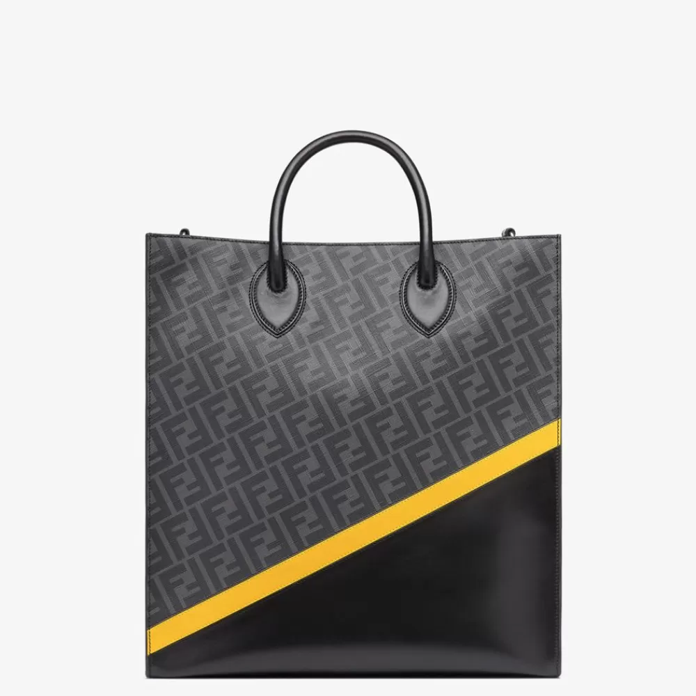 Borse Da Viaggio>Fendi Borsa In Pelle Nera E Tessuto Ff