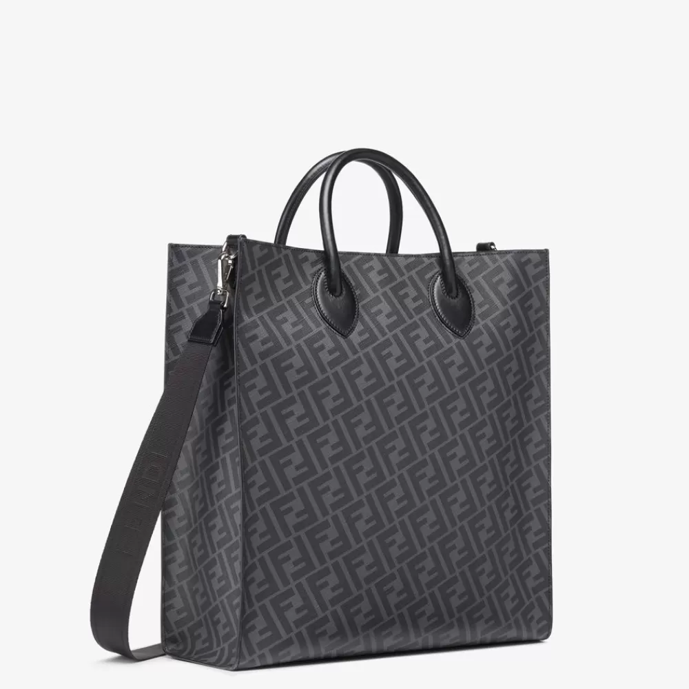 Borse Da Viaggio>Fendi Borsa In Pelle Nera E Tessuto Ff