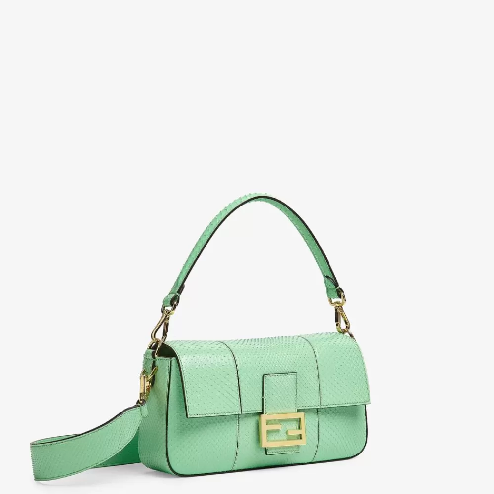 Pelli Pregiate>Fendi Borsa In Pitone Verde