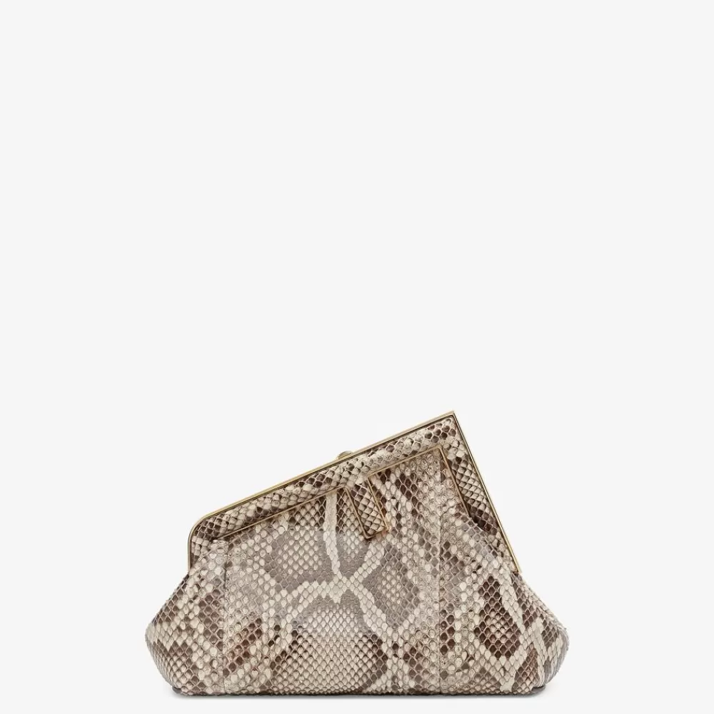 Pelli Pregiate>Fendi Borsa In Pitone Verde Chiaro
