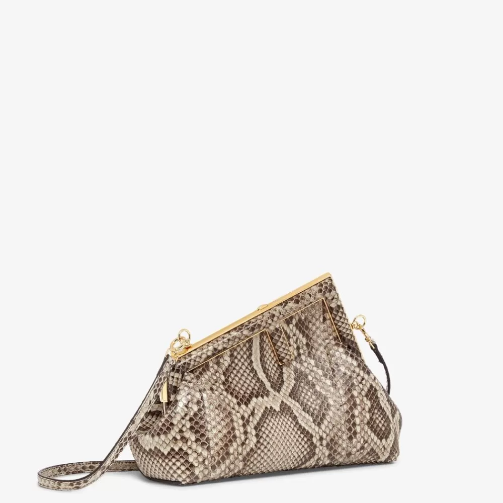 Pelli Pregiate>Fendi Borsa In Pitone Verde Chiaro