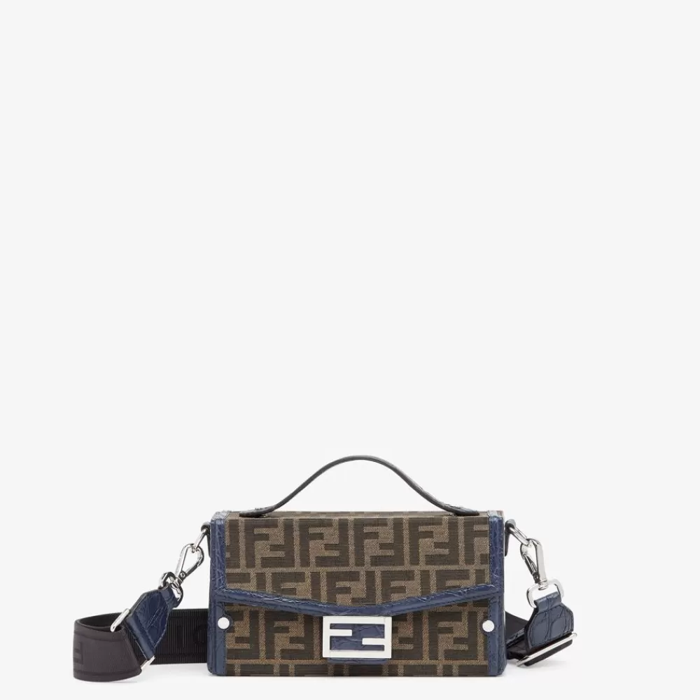 Borse A Tracolla>Fendi Borsa In Tessuto Jacquard Ff Ed Esotico