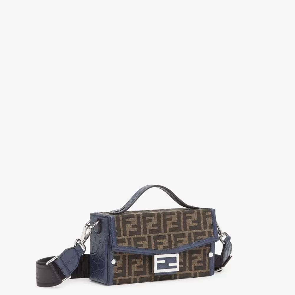 Borse A Tracolla>Fendi Borsa In Tessuto Jacquard Ff Ed Esotico