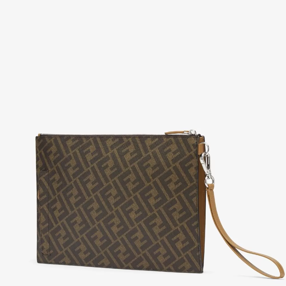 Pouch>Fendi Borsa In Tessuto Marrone
