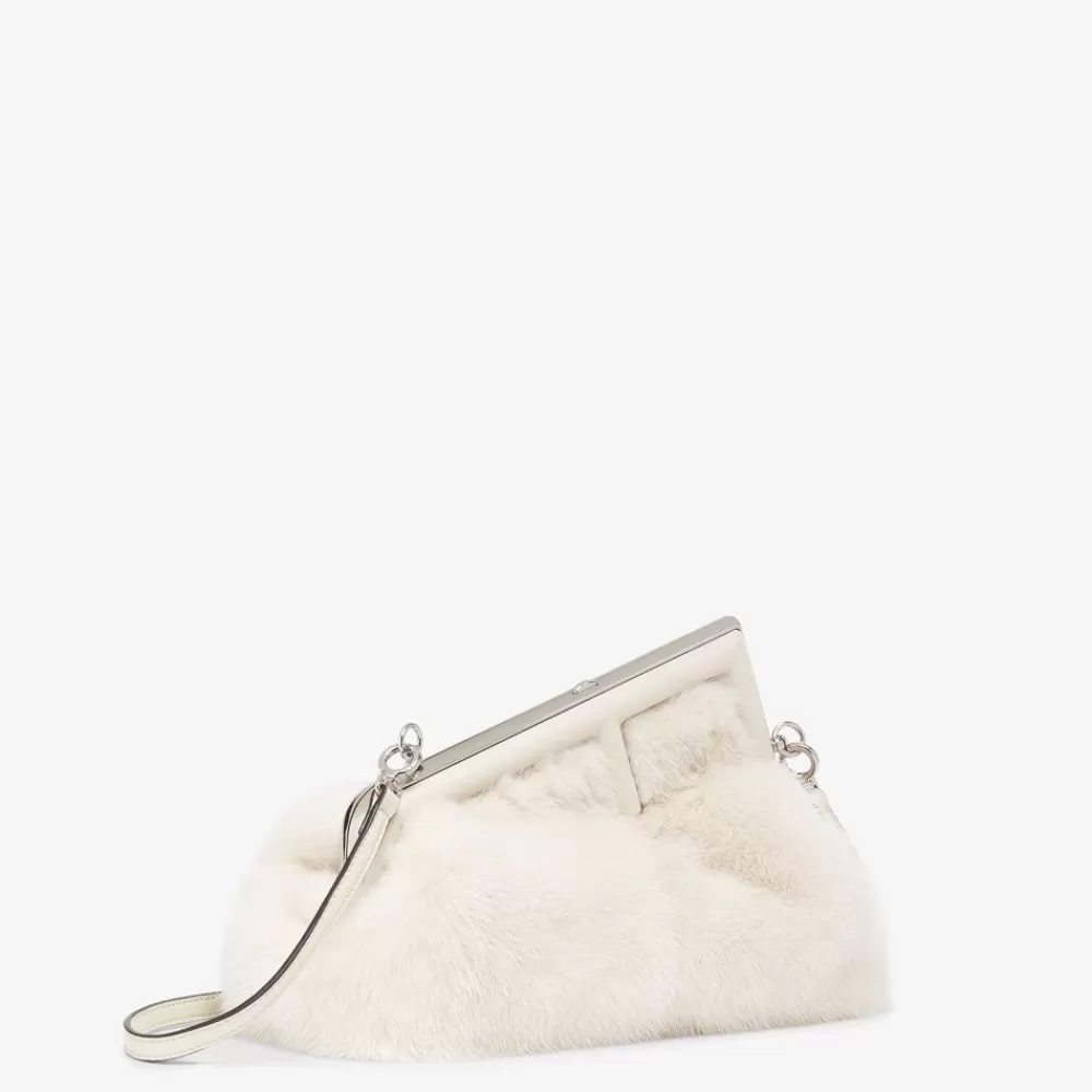 Pelli Pregiate>Fendi Borsa In Visone Bianca