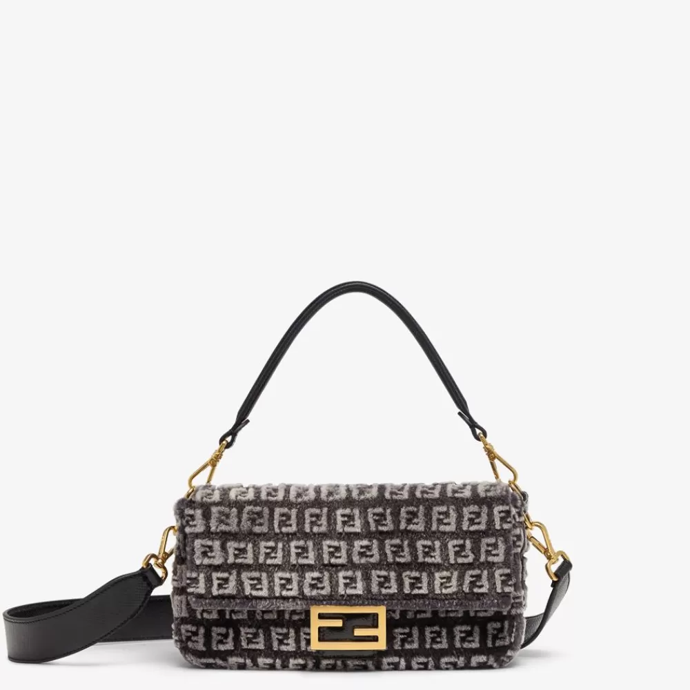 Pelli Pregiate>Fendi Borsa In Visone Grigio Con Motivo Ff