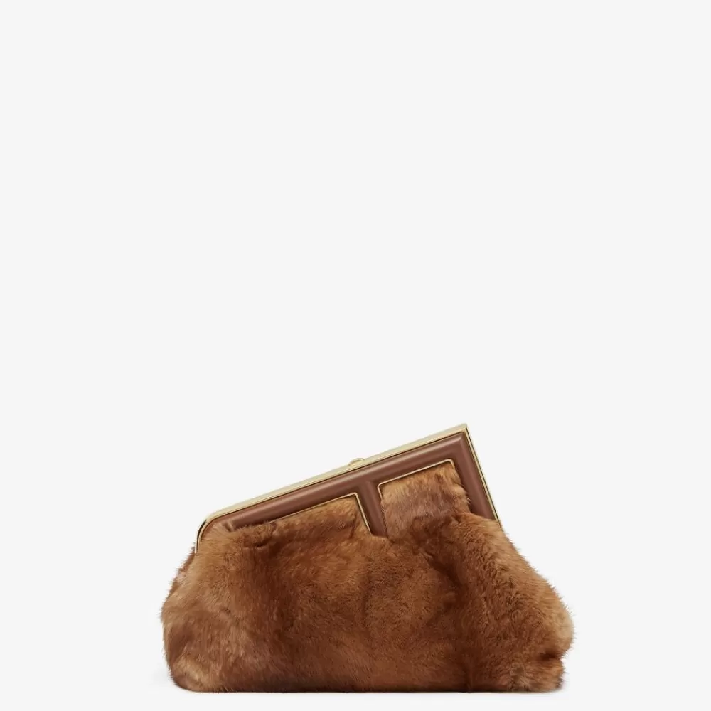 Clutch E Pochette>Fendi Borsa In Visone Marrone